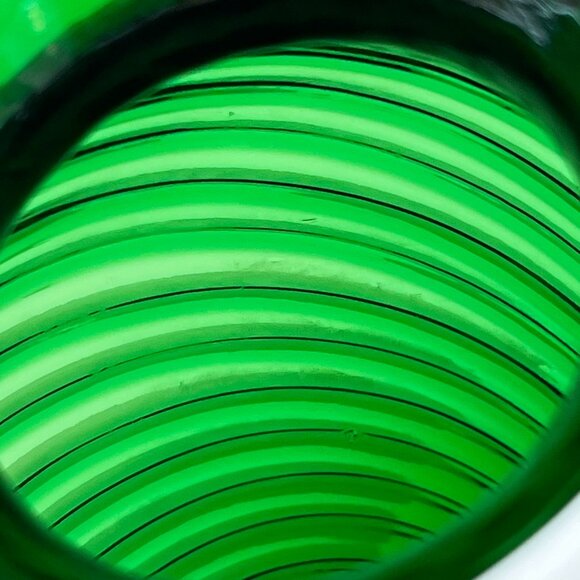 Rare Fenton Emerald Green Snow Crest Swirl 9.5" Vase Smooth Top w/ Sticker Vtg - Picture 12 of 15